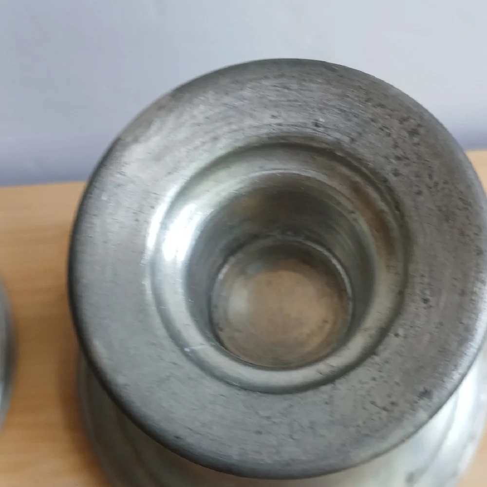 Pair Conn. House Pewter Candlestick Holders 3.5